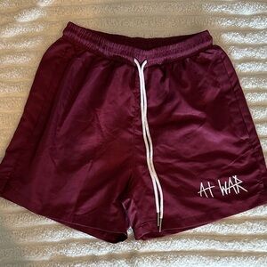 At War - Men's Burgundy Shorts